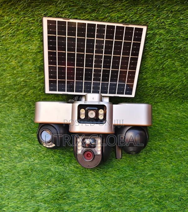4g Solar Camera With 3 Rotating Lenses