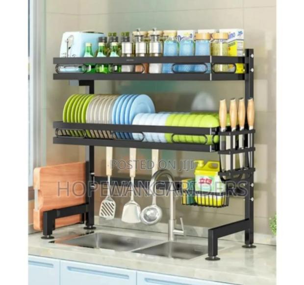 Black Over. Over the Sink Dish Rack