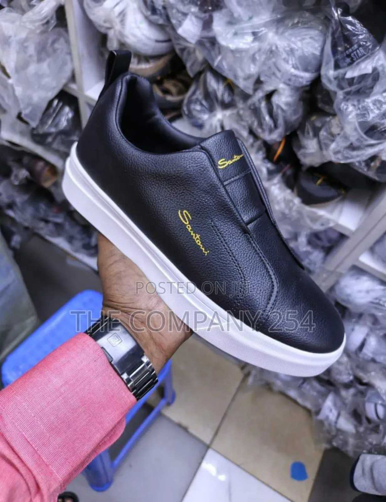 Quality Leather Casual Santona Rubber Sole Men Slip on Casual Shoes