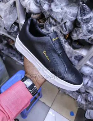 Quality Leather Casual Santona Rubber Sole Men Slip on Casual Shoes