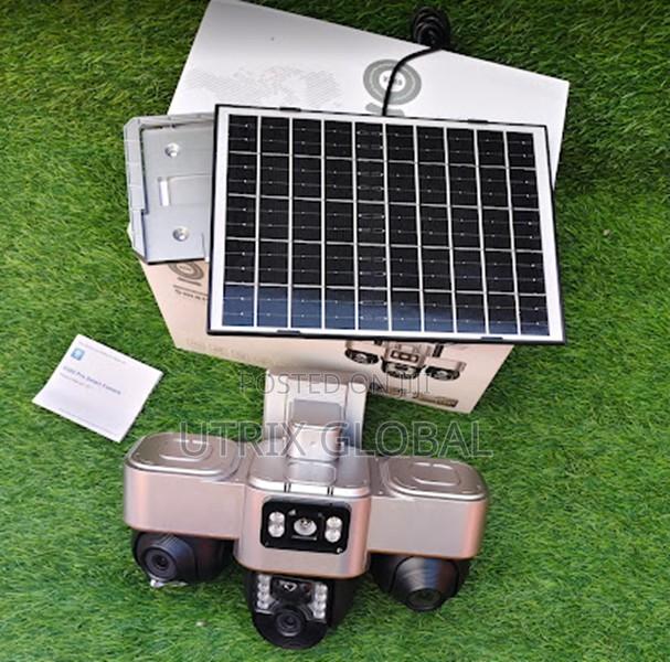 4g Solar Triple Lens Camera Full Angle Control