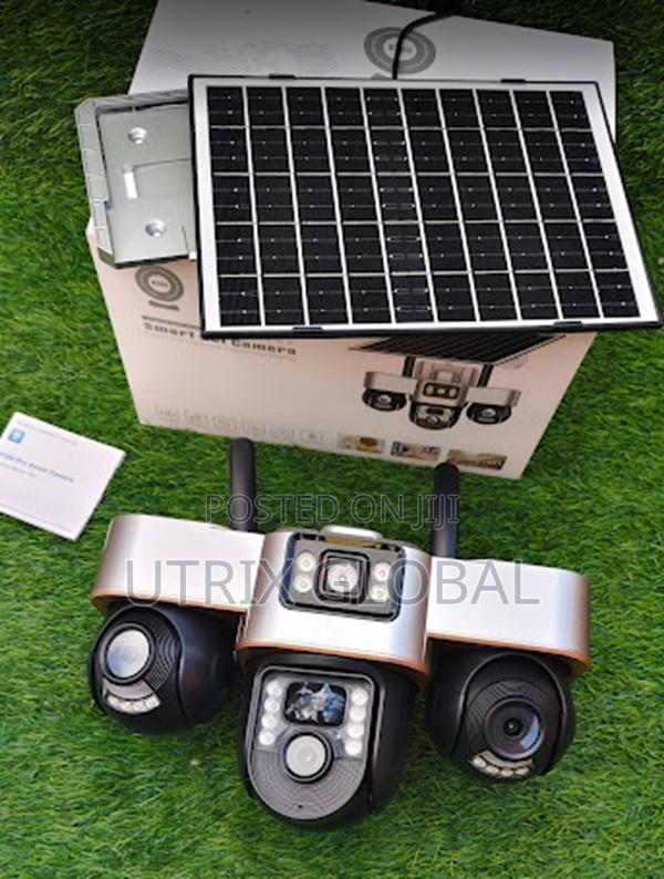 3 In 1 Lens 4g Solar Cctv Camera Rotates Via App