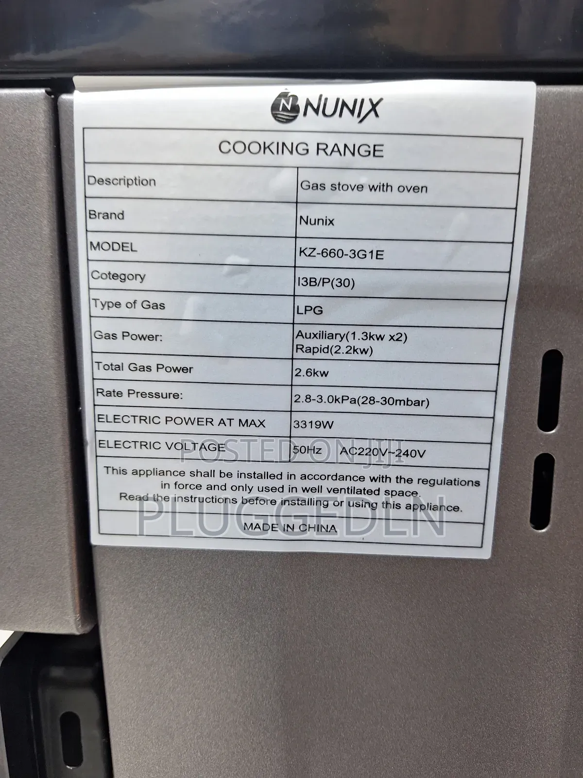 Nunix Kz- 660- 3gas+ 1electric 60×60 Cooker