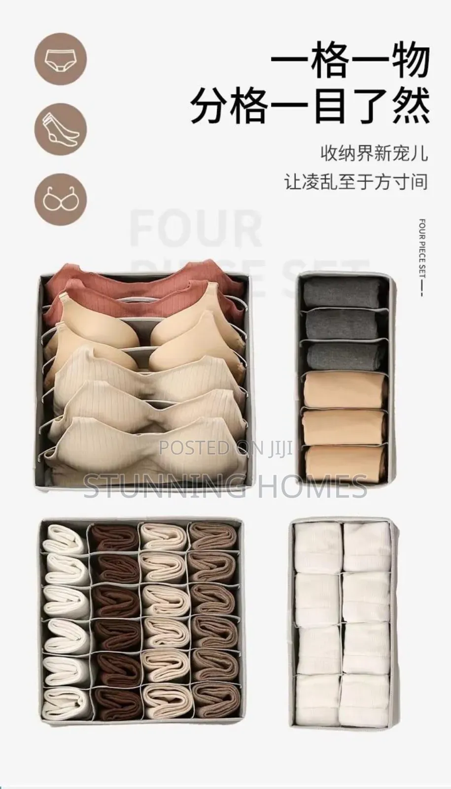 4pcs Set Undergarments Organizer