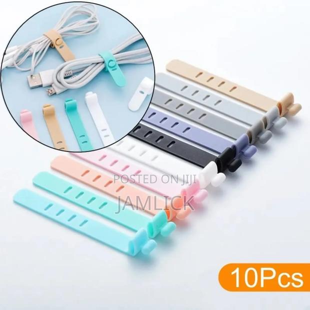 10pcs Mobile Phone Cable Winder Silicone Cord Organizer - Cr