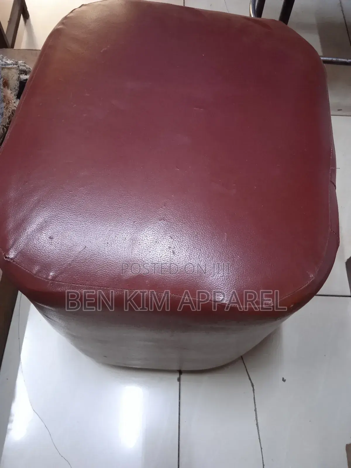 56 by 50cms × 50cms Height Soft Padded Pu Leather Stool Marooy
