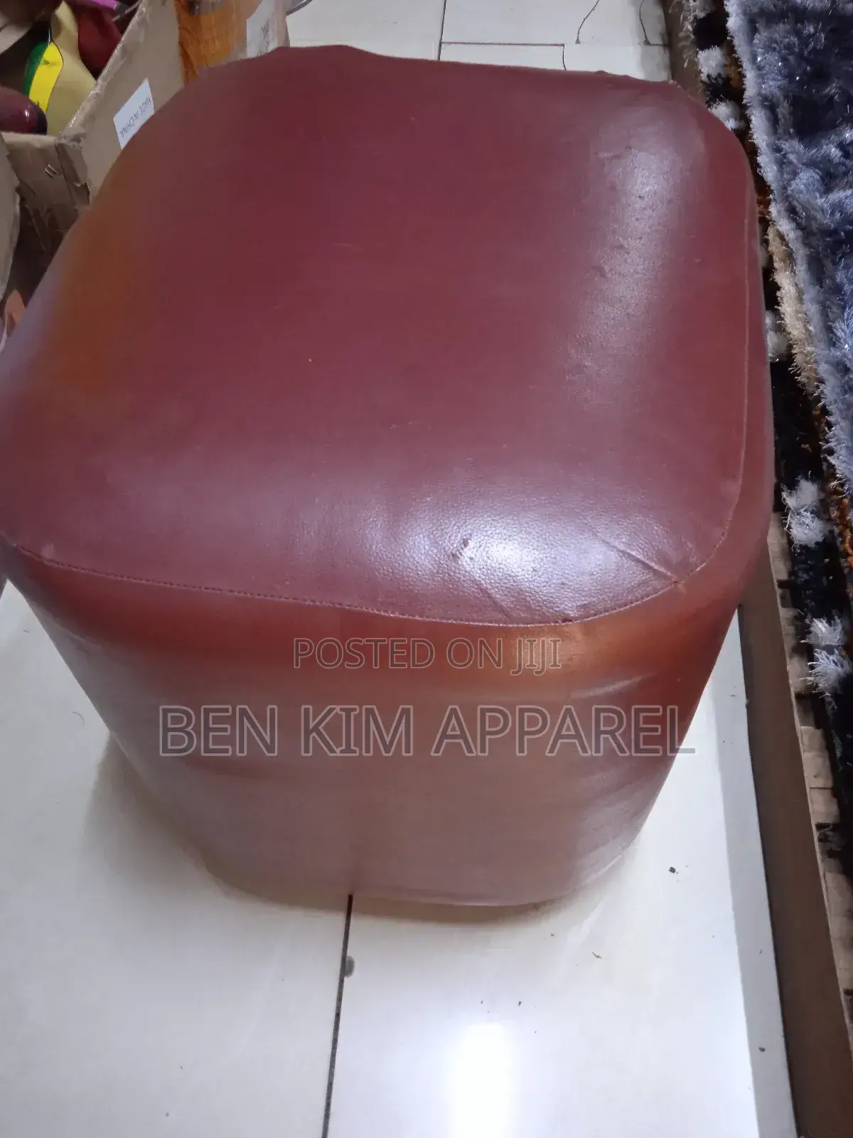 56 by 50cms × 50cms Height Soft Padded Pu Leather Stool Marooy