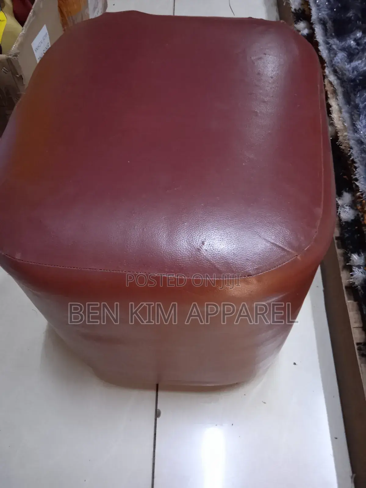 56 by 50cms × 50cms Height Soft Padded Pu Leather Stool Marooy
