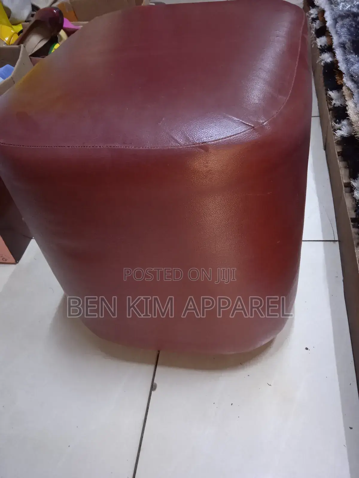 56 by 50cms × 50cms Height Soft Padded Pu Leather Stool Marooy