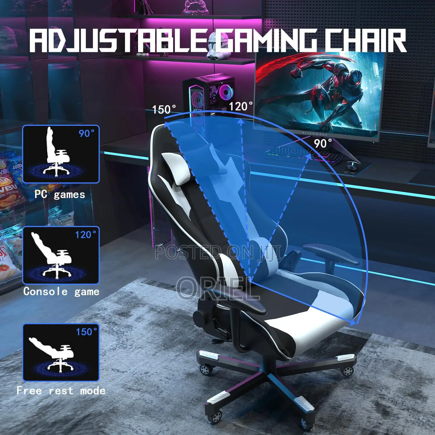 Modern Gaming Chair : Generic Black White Executive Gaming Chair