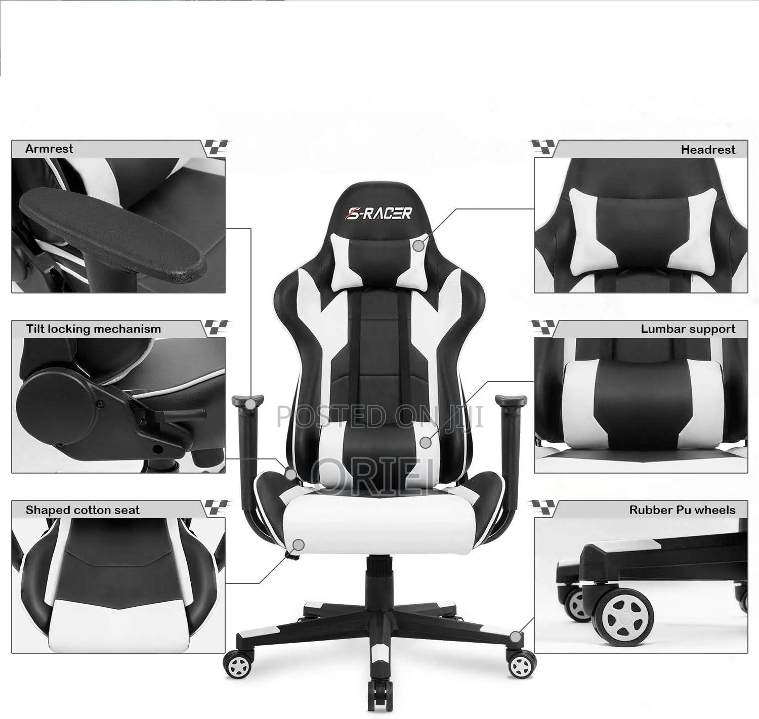 Modern Gaming Chair : Generic Black White Executive Gaming Chair