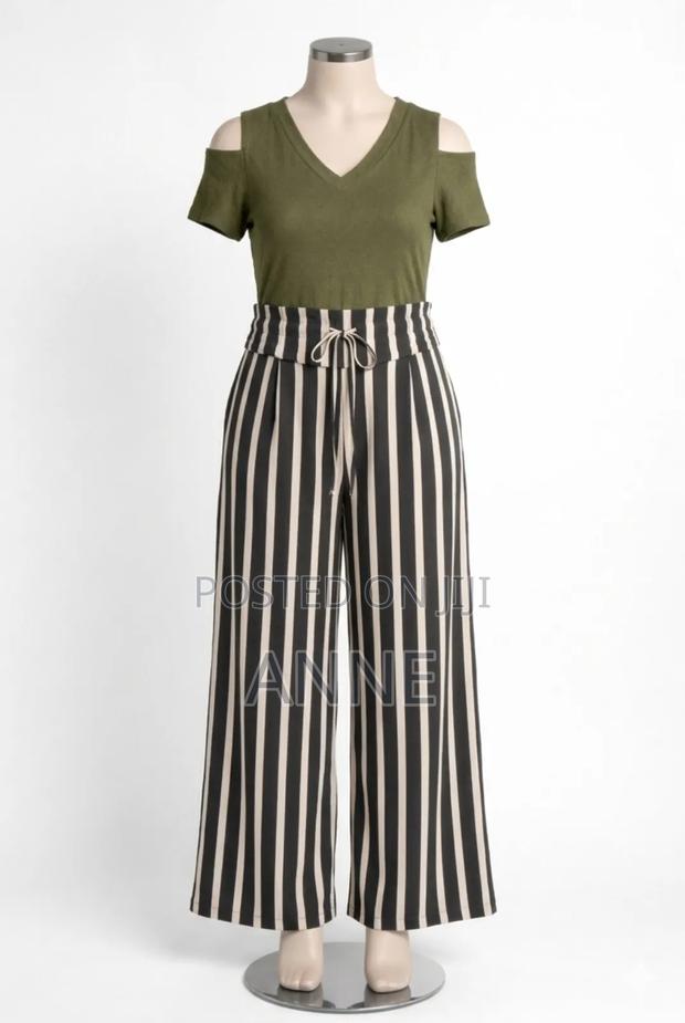 Jumpsuit, Slim Stripes Are White,Has Pockets and Back Zip. - main view