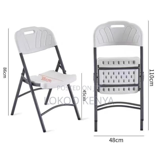 Garden Chair; White Plastic Foldable Lightweight Garden Chair - thumbnail 2