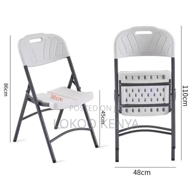 Garden Chair; White Plastic Foldable Lightweight Garden Chair - thumbnail 6