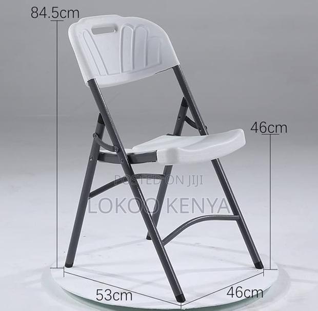 Garden Chair; White Plastic Foldable Lightweight Garden Chair - thumbnail 5
