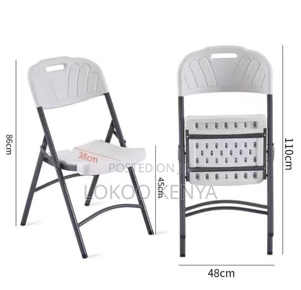 Garden Chair; White Plastic Foldable Lightweight Garden Chair - thumbnail 7