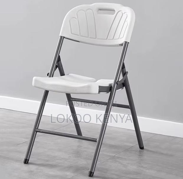 Garden Chair; White Plastic Foldable Lightweight Garden Chair - thumbnail 8