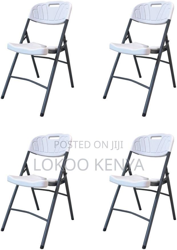 Garden Chair; White Plastic Foldable Lightweight Garden Chair - thumbnail 9