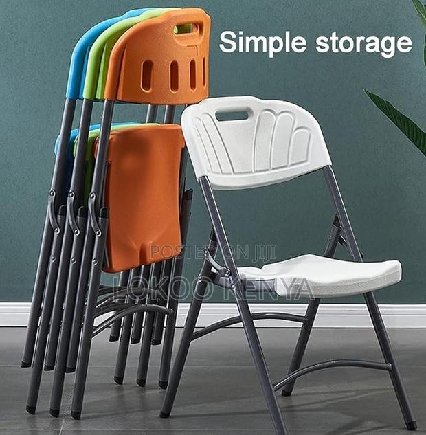 Garden Chair; White Plastic Foldable Lightweight Garden Chair - thumbnail 11