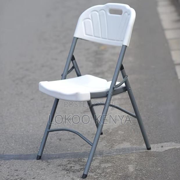 Garden Chair; White Plastic Foldable Lightweight Garden Chair - thumbnail 12