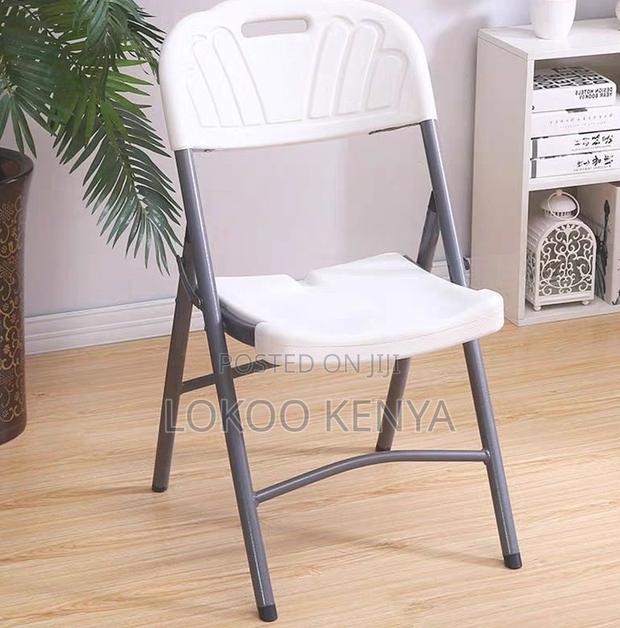 Garden Chair; White Plastic Foldable Lightweight Garden Chair - thumbnail 14