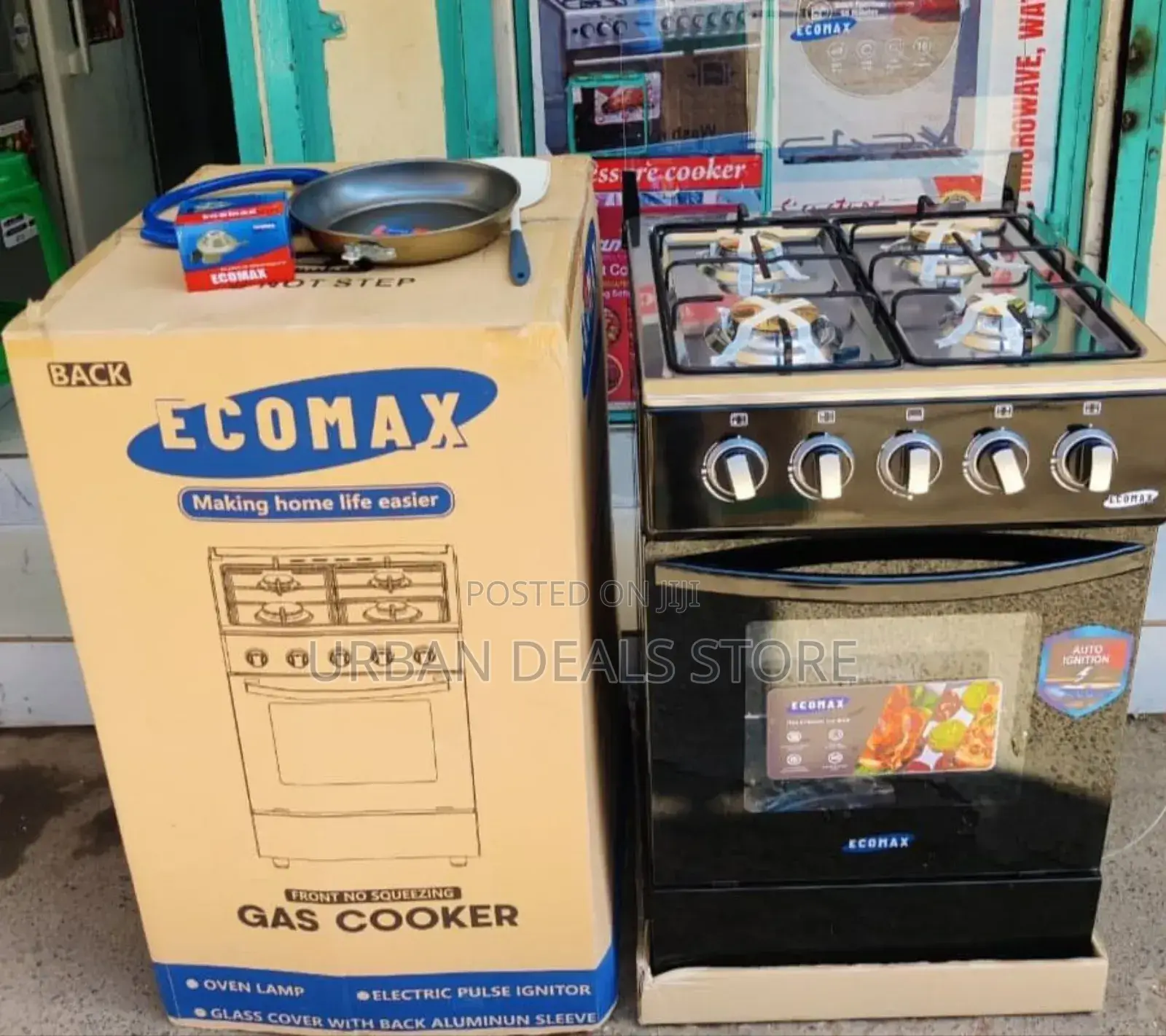 50*55 Ecomax Full Gas Standing Cooker Available in Black and Silver