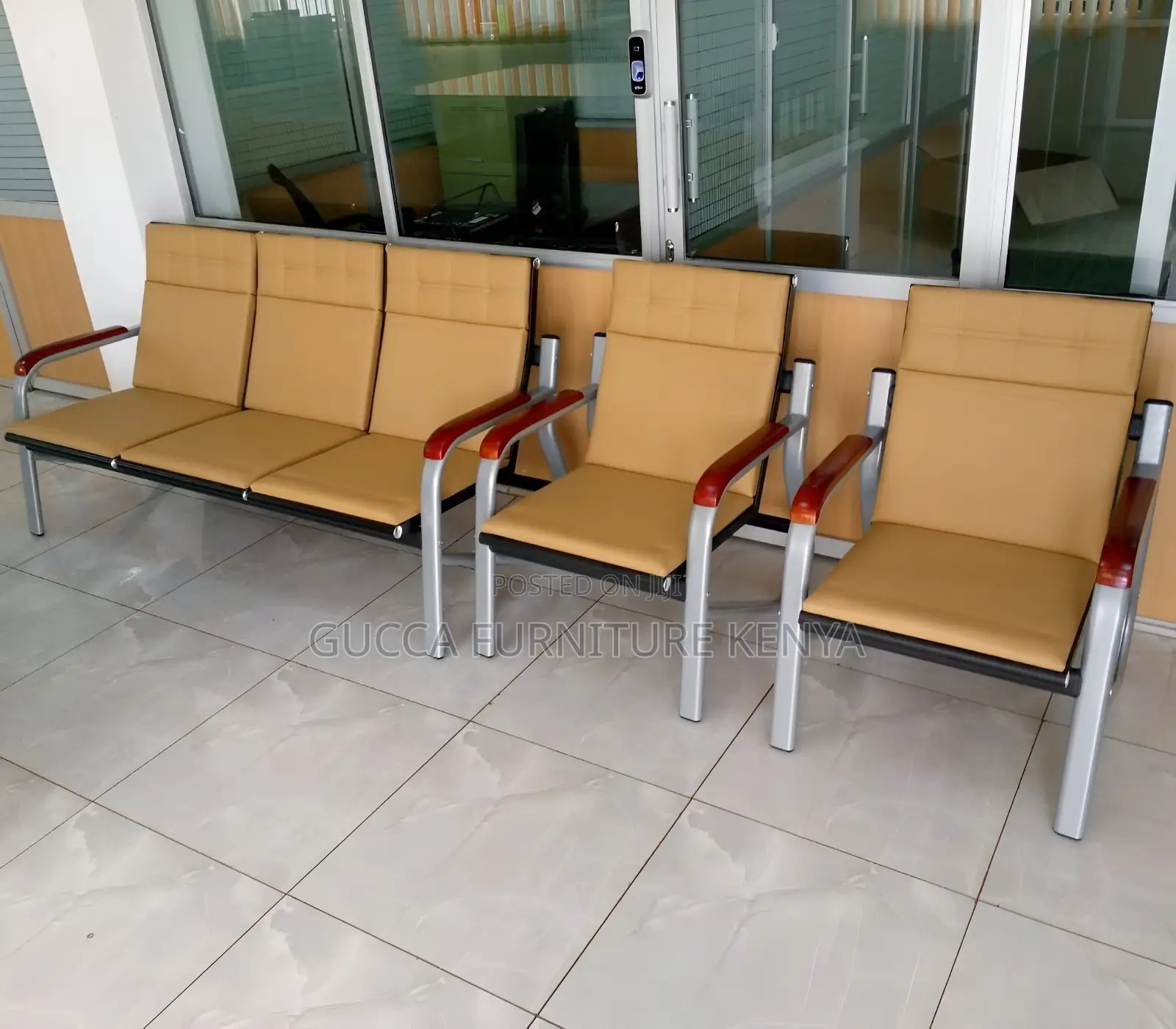 Brown 5-seater Executive Reception Office Sofa