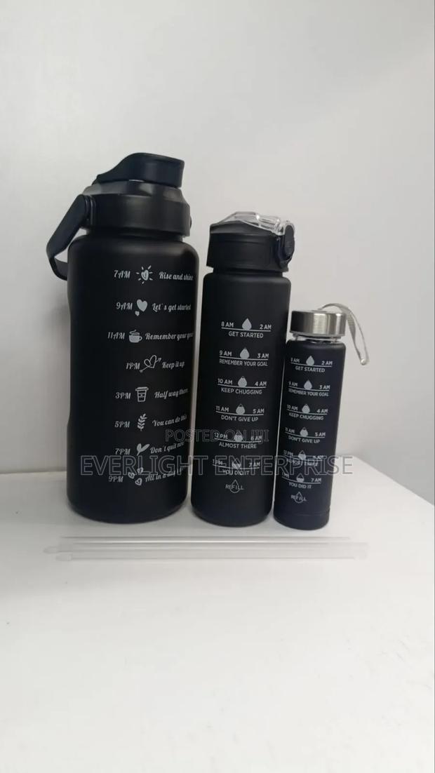 3 in 1 Motivational Water Bottles Set