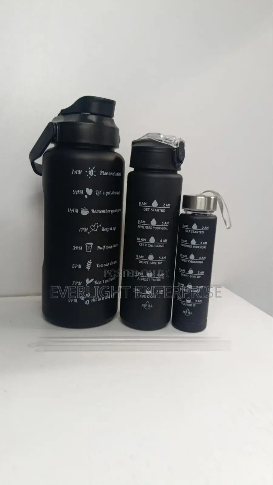 3 in 1 Motivational Water Bottles Set