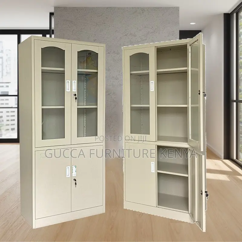 2-door Metallic Glass Front Filling Cabinet