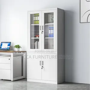 2-door Metallic Glass Front Filling Cabinet