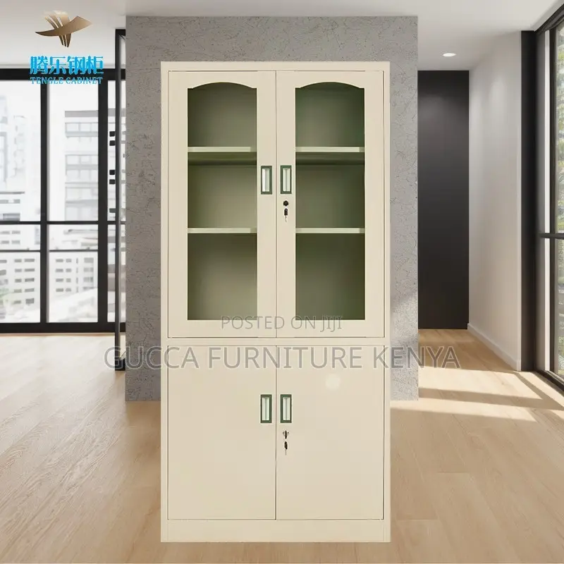 2-door Metallic Glass Front Filling Cabinet