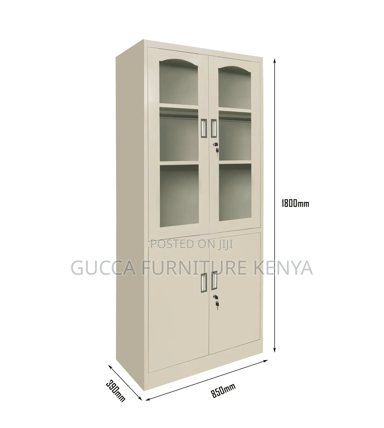 2-door Metallic Glass Front Filling Cabinet