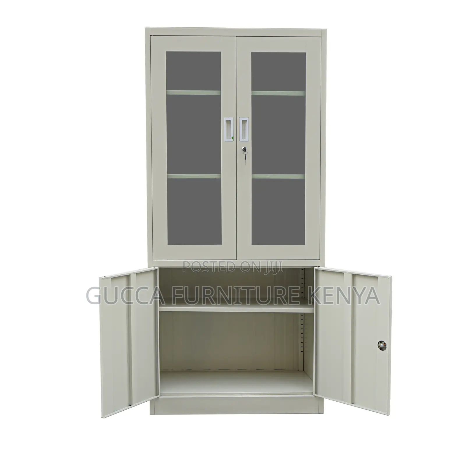 2-door Metallic Glass Front Filling Cabinet