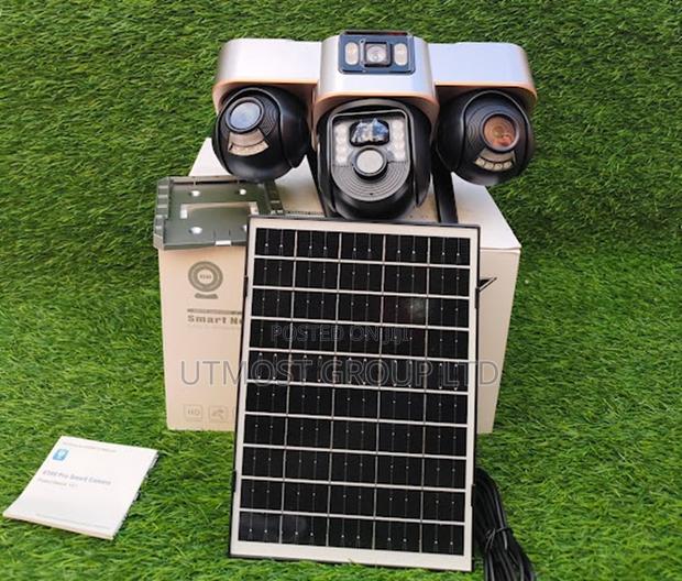 4g Solar Camera With 3 Rotating Lenses - main view