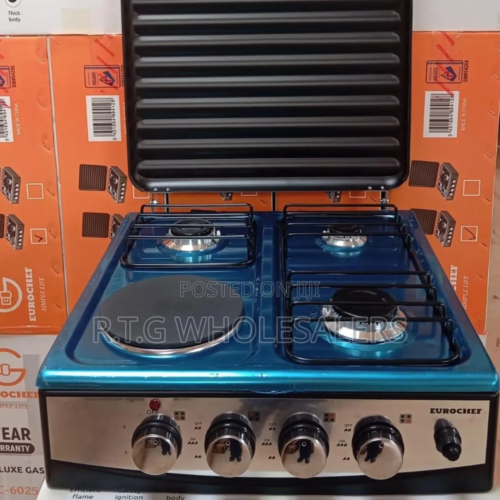 Eurochef Tabletop Cooker 3 Gas, 1 Electric Burners for Easy Cooking