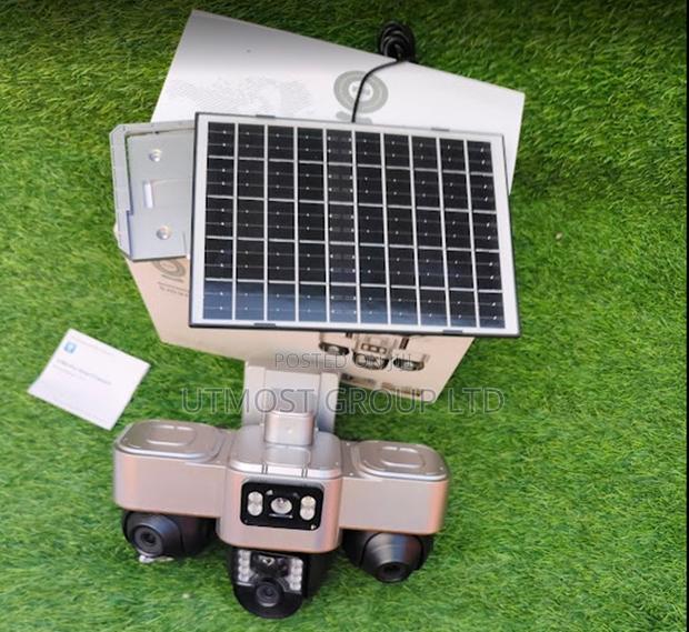 Outdoor Triple Lens 4g Solar CCTV System - main view