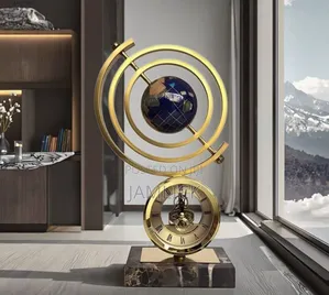 Marble Base Clock Globe Decor - Gh