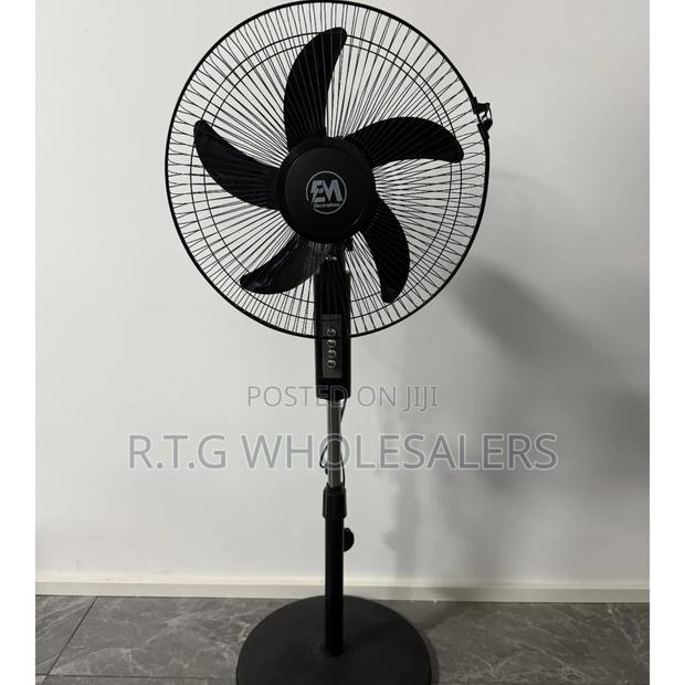 Black 16‐Inch Electromate Pedestal Fan – Quiet Adjustable