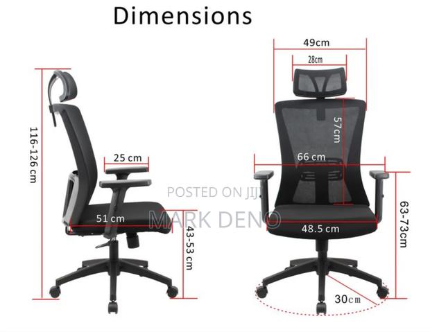Ergonomic High-Back Office Chair – Adjustable Comfortable - thumbnail 6