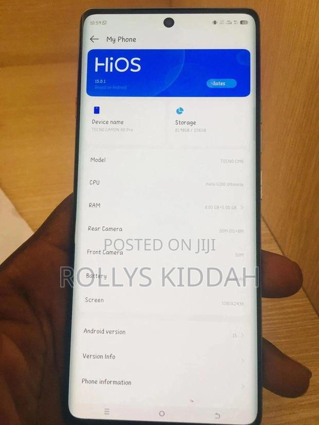 Tecno Camon 40 Pro 5G 256 GB Silver - main view