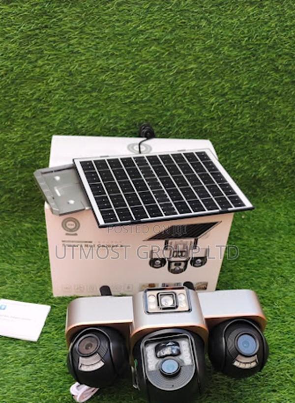3 in 1 Lens 4g Solar CCTV Camera Rotates via App