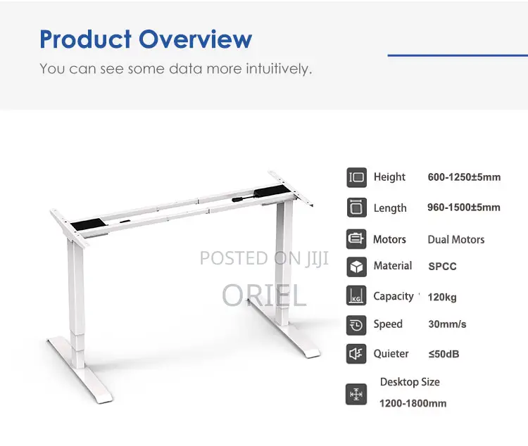 Modern Electric Desk : 2m Electric Height Adjustable Desk