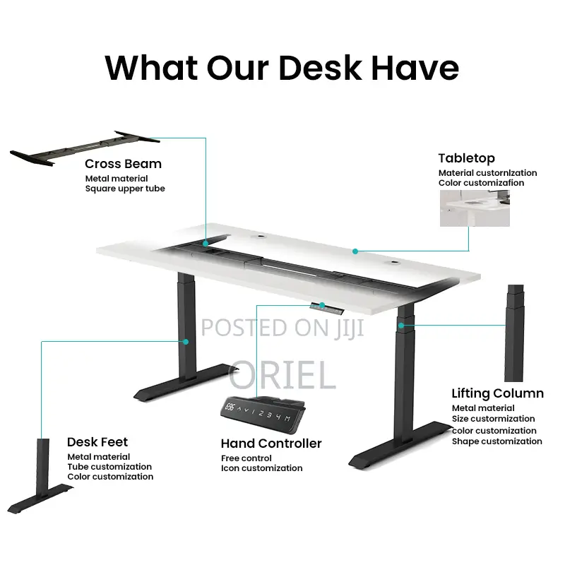 Modern Electric Desk : 2m Electric Height Adjustable Desk