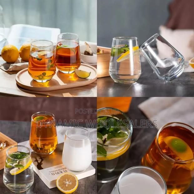 Tapered or Oval Shaped Drinking Glass Cups - main view