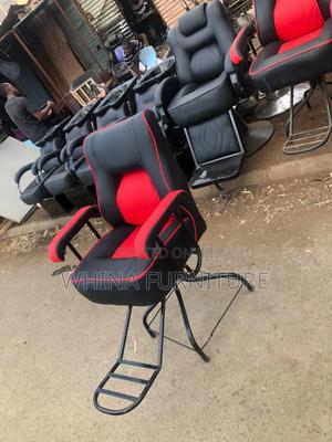 Red Black Kinyozi Chair - thumbnail 2