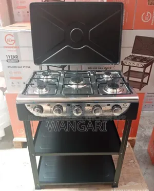 Assembled Eurochef 5burner With Shelves. Standing Cooker