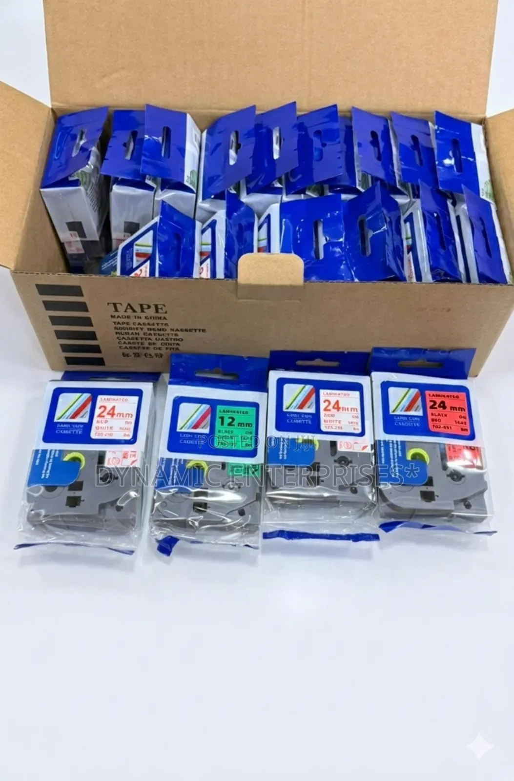 24mm Red on White Brother Tze Label Tape Cassette for P-Touch