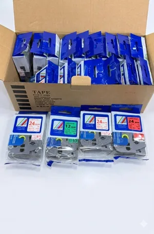 24mm Red on White Brother Tze Label Tape Cassette for P-Touch
