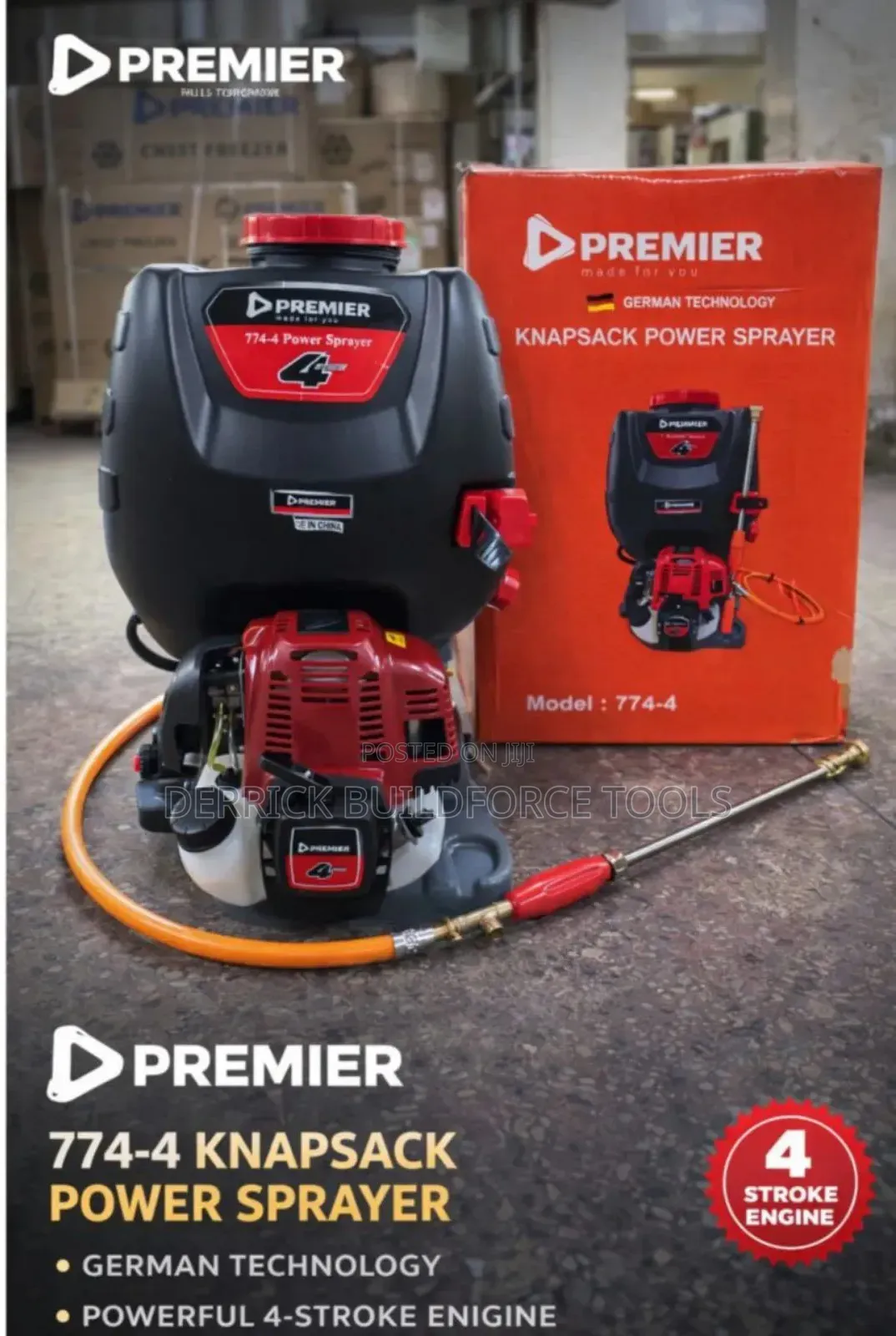 Heavy-Duty 4stroke Premier 744-4 Knapsack Power Sprayer